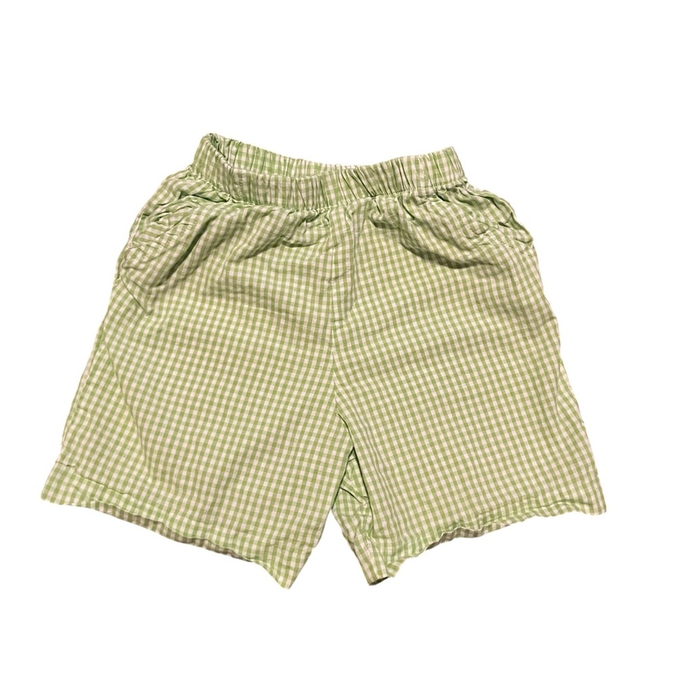Boys 3T The Bailey Boys Green Plaid Shorts with Pockets